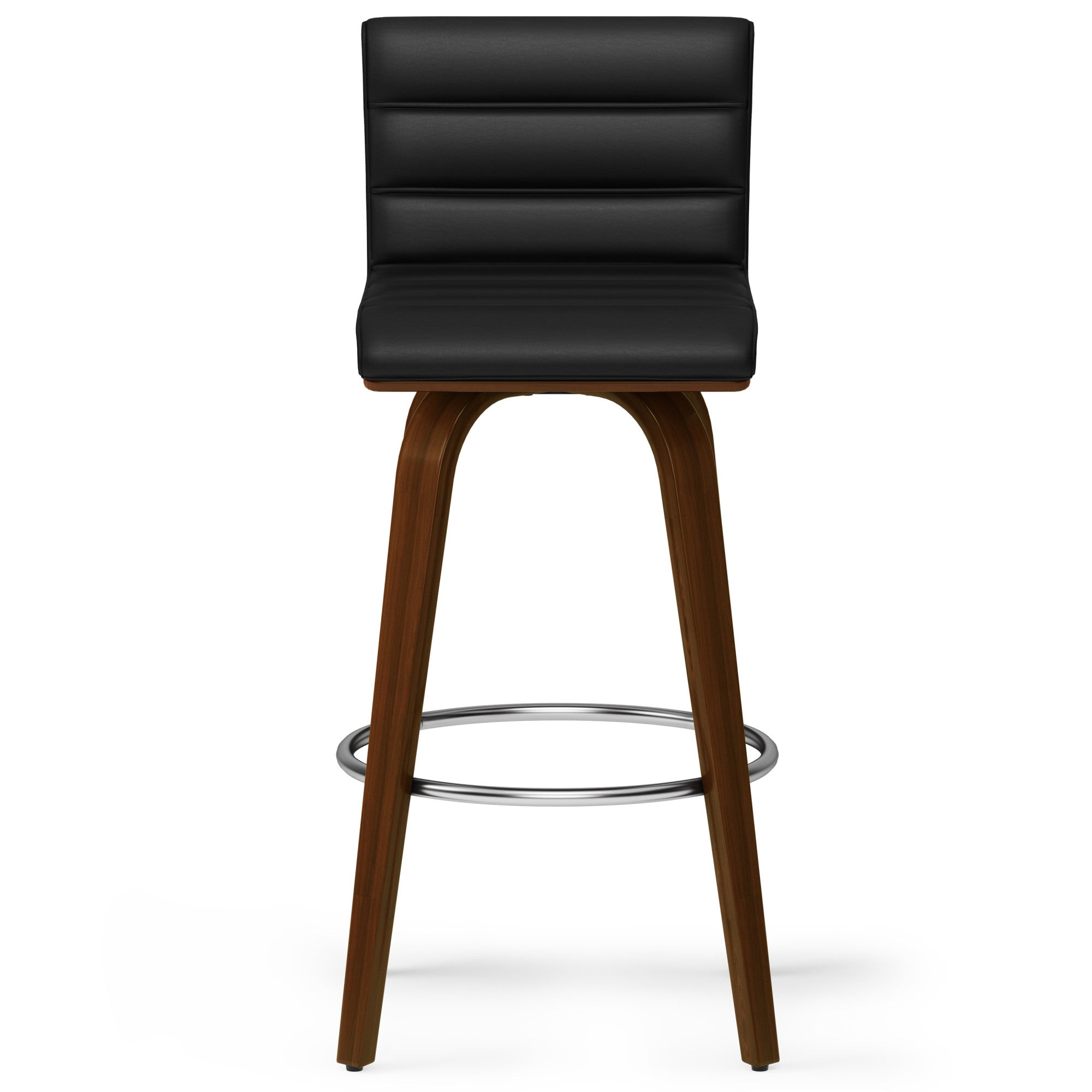 Black Vegan Leather | Roland Swivel Bar Stool in Vegan Leather