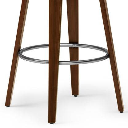 Black Vegan Leather | Roland Swivel Bar Stool in Vegan Leather