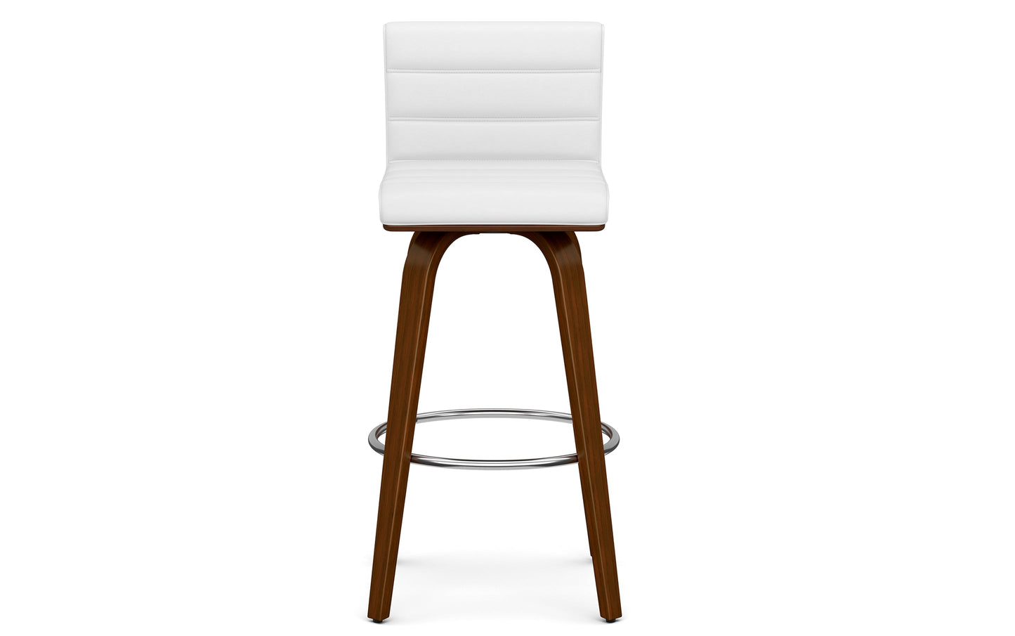 White Vegan Leather | Roland Swivel Bar Stool in Vegan Leather