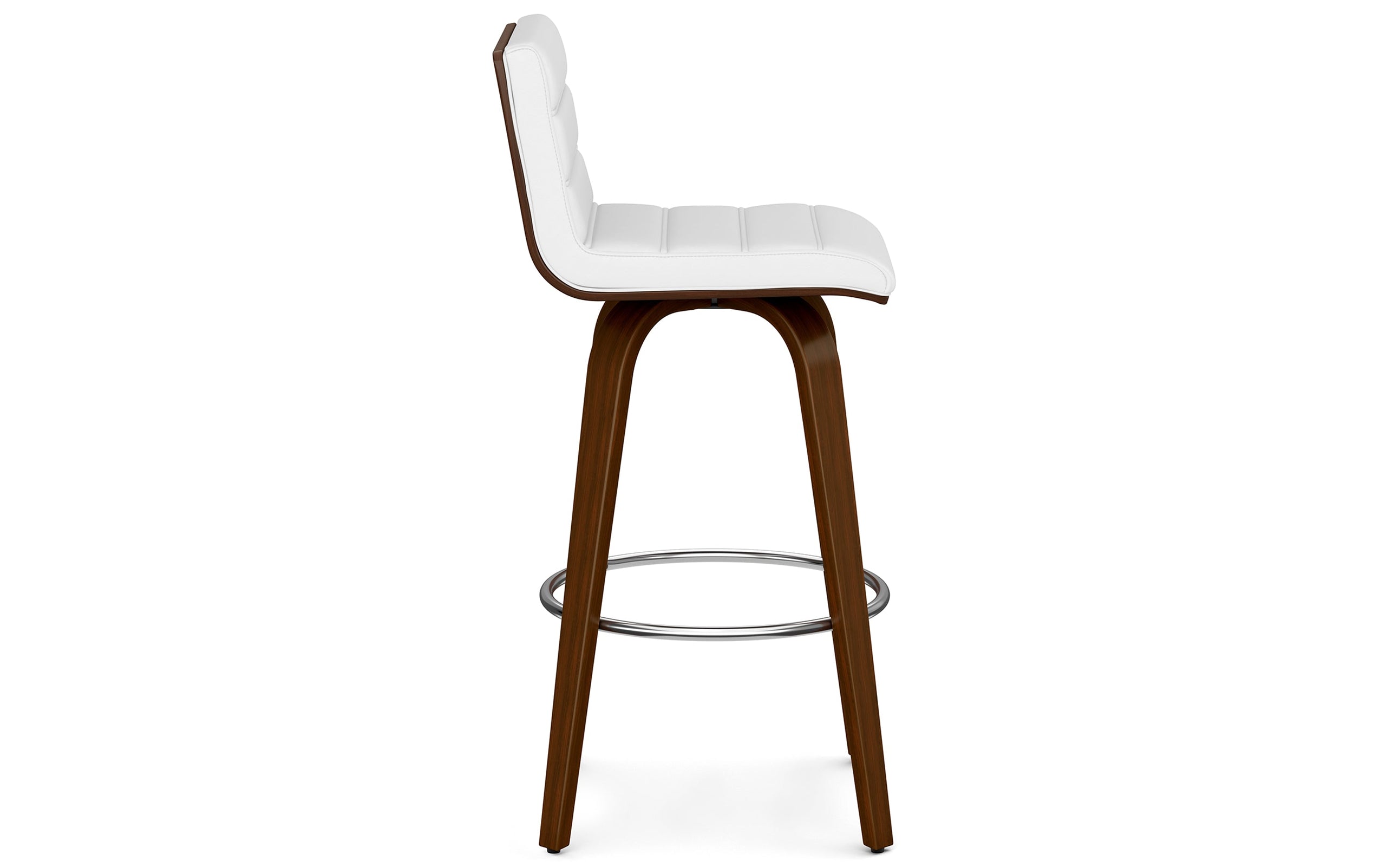 White Vegan Leather | Roland Swivel Bar Stool in Vegan Leather