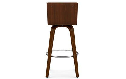 White Vegan Leather | Roland Swivel Bar Stool in Vegan Leather