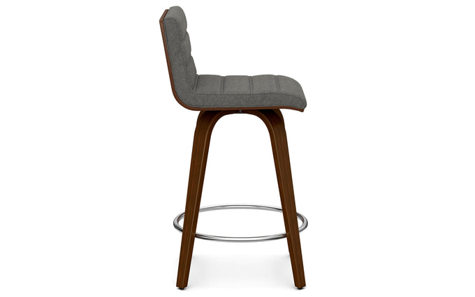 Grey Linen Style Fabric | Roland Swivel Counter Height Stool in Linen