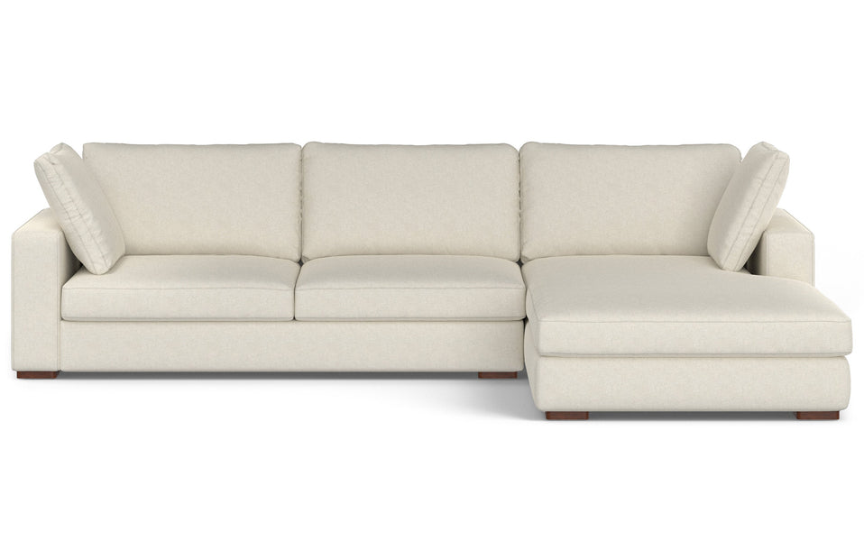 Cream Performance Fabric | Charlie Deep Seater Right Sectional