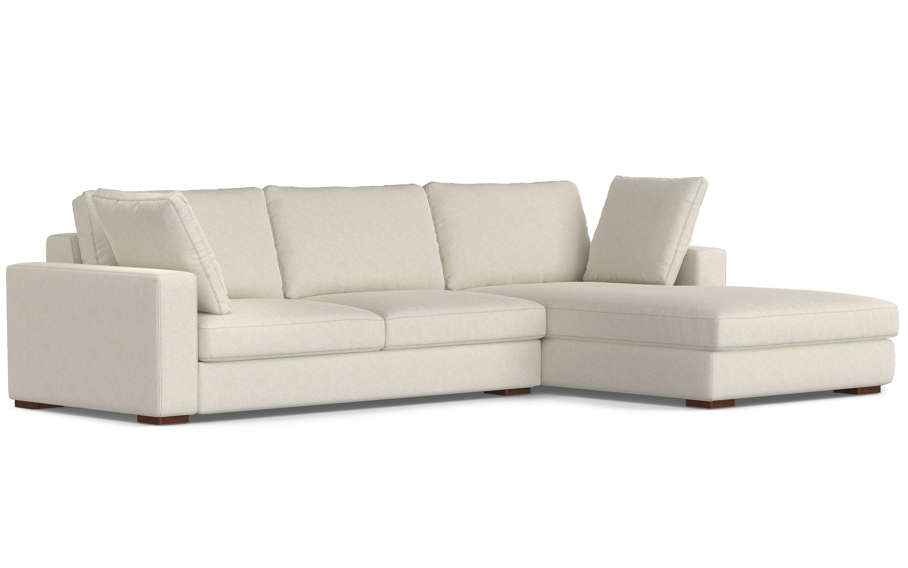 Cream Performance Fabric | Charlie Deep Seater Right Sectional