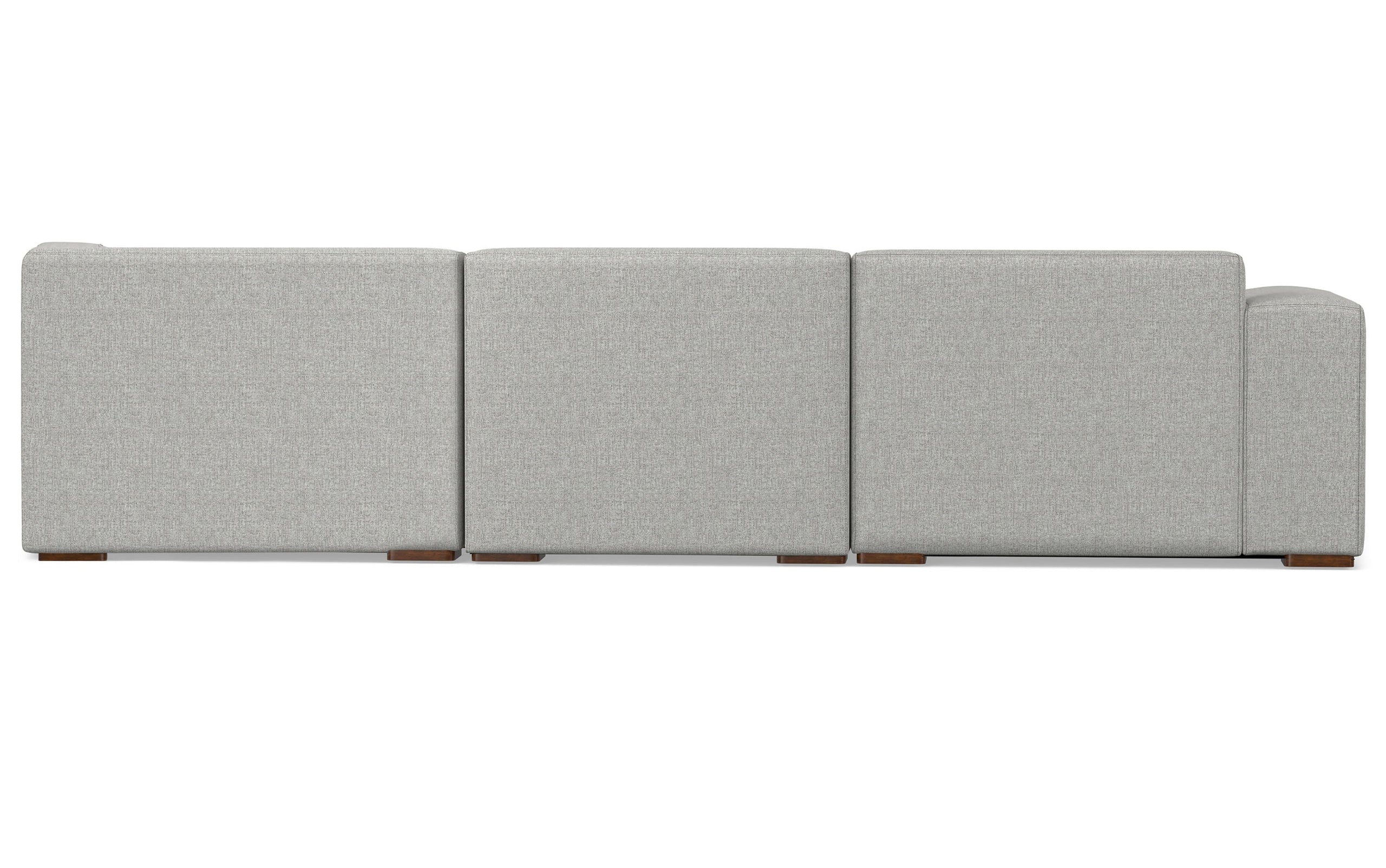 Pale Grey Performance Fabric | Rex Right Sectional and Ottoman Performance Fabric