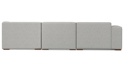 Pale Grey Performance Fabric | Rex Right Sectional and Ottoman Performance Fabric