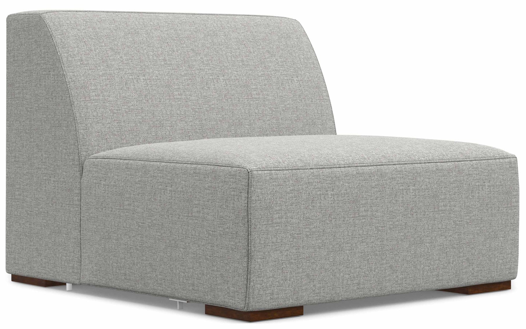 Pale Grey Performance Fabric | Rex Right Sectional and Ottoman Performance Fabric