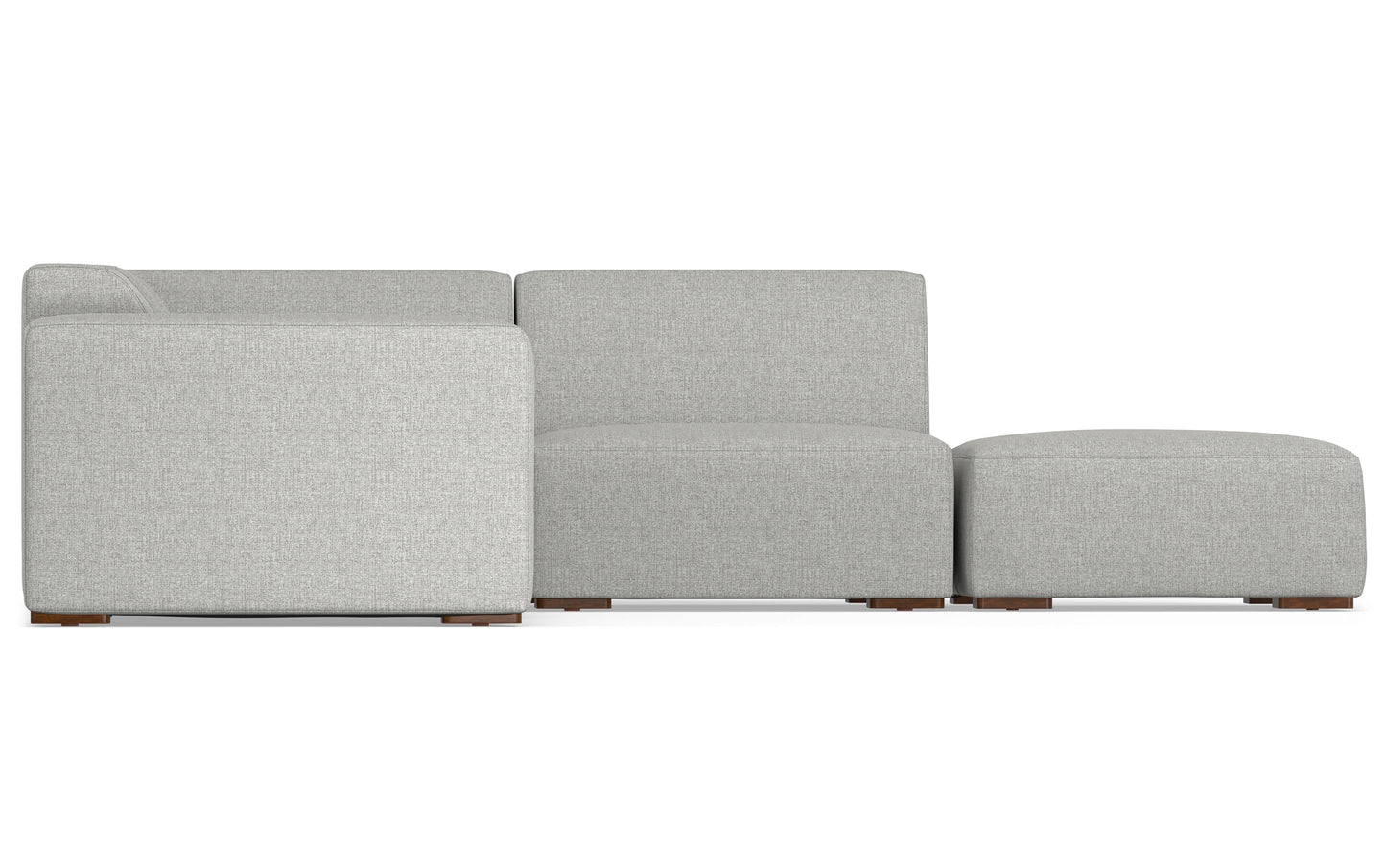 Pale Grey Performance Fabric | Rex Right Sectional and Ottoman Performance Fabric