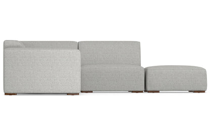 Pale Grey Performance Fabric | Rex Right Sectional and Ottoman Performance Fabric