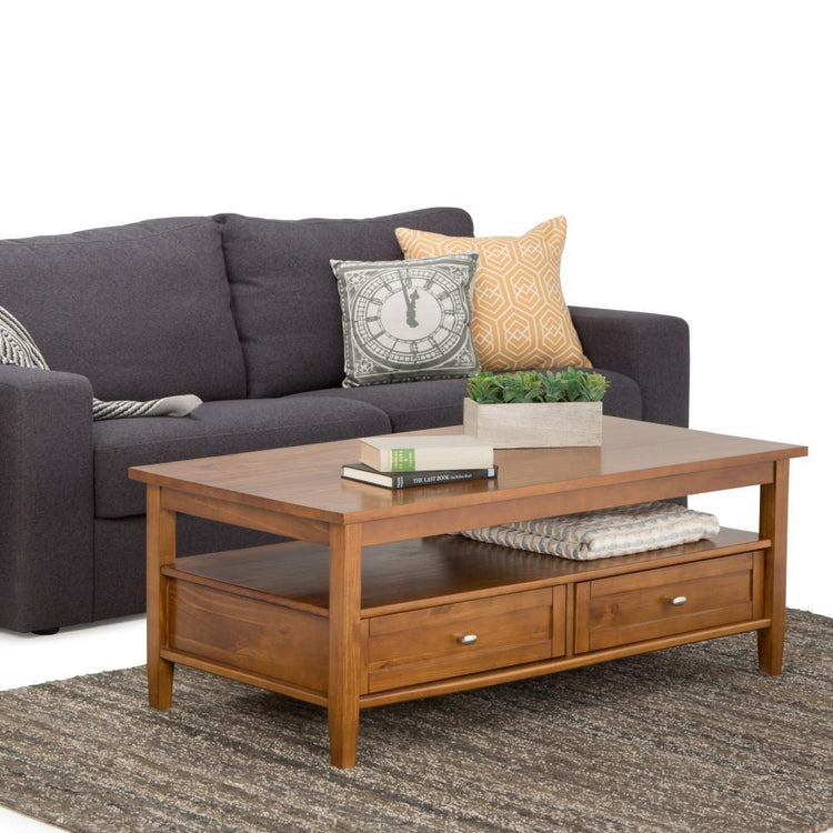 Light Golden Brown | Warm Shaker 48 inch Coffee Table