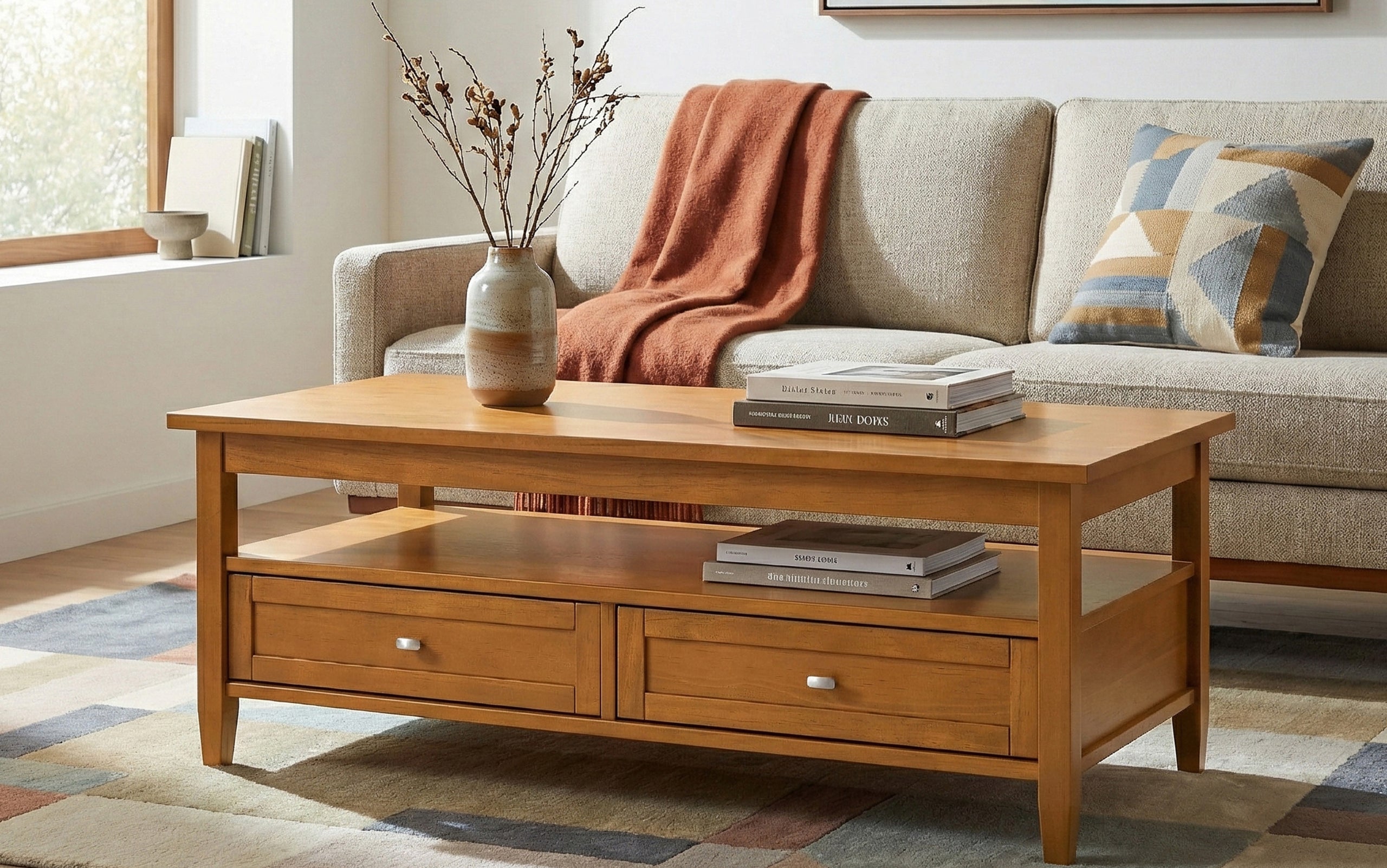Light Golden Brown | Warm Shaker Coffee Table