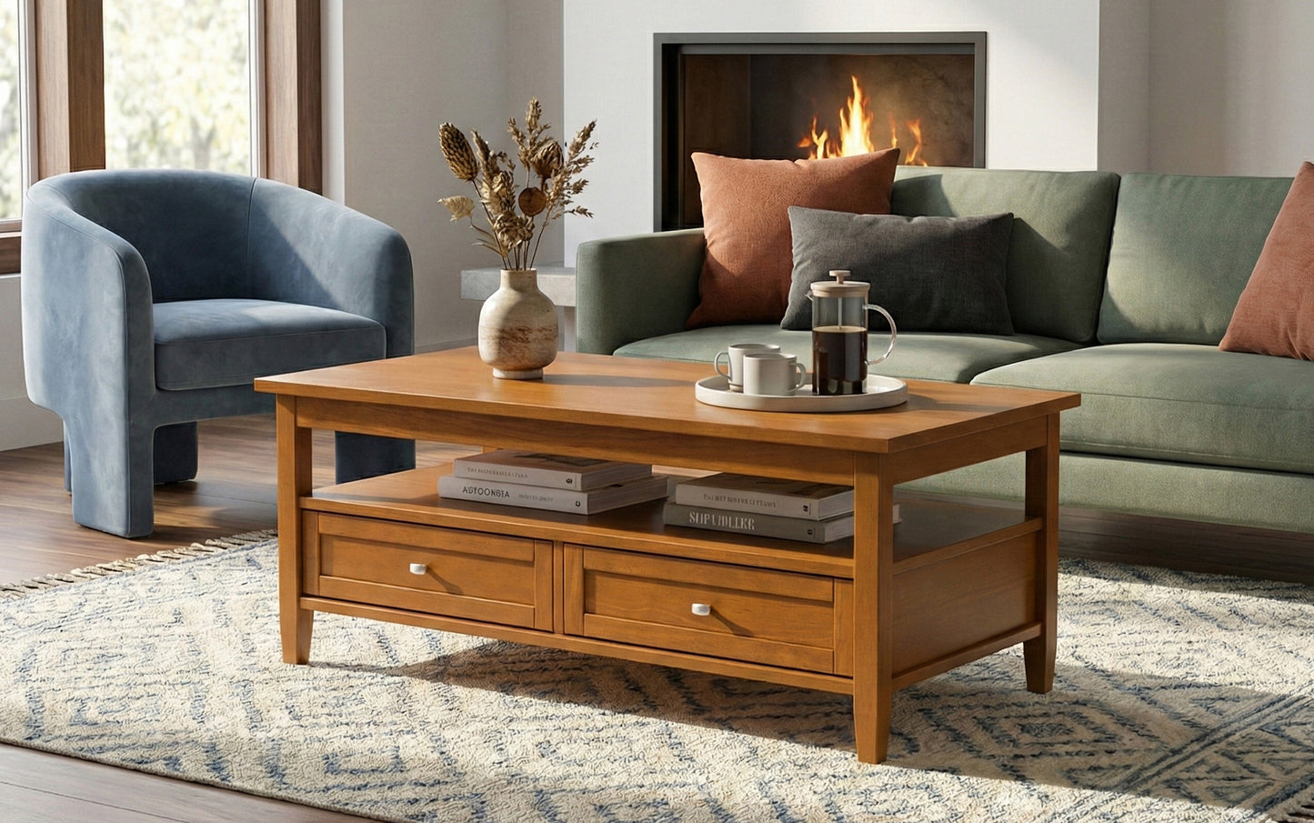 Light Golden Brown | Warm Shaker Coffee Table