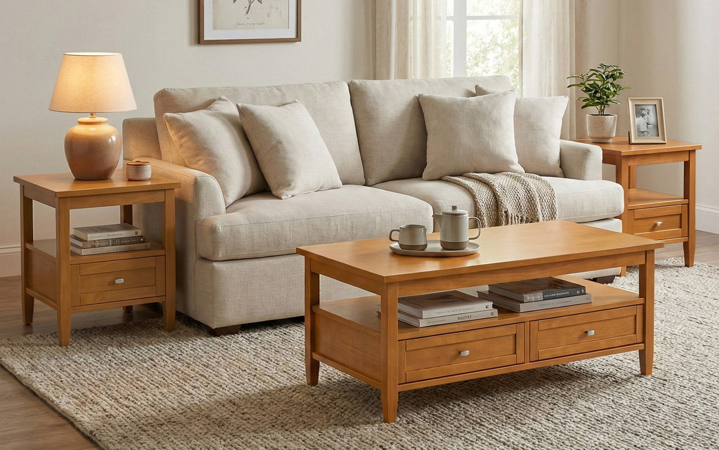 Light Golden Brown | Warm Shaker End Table