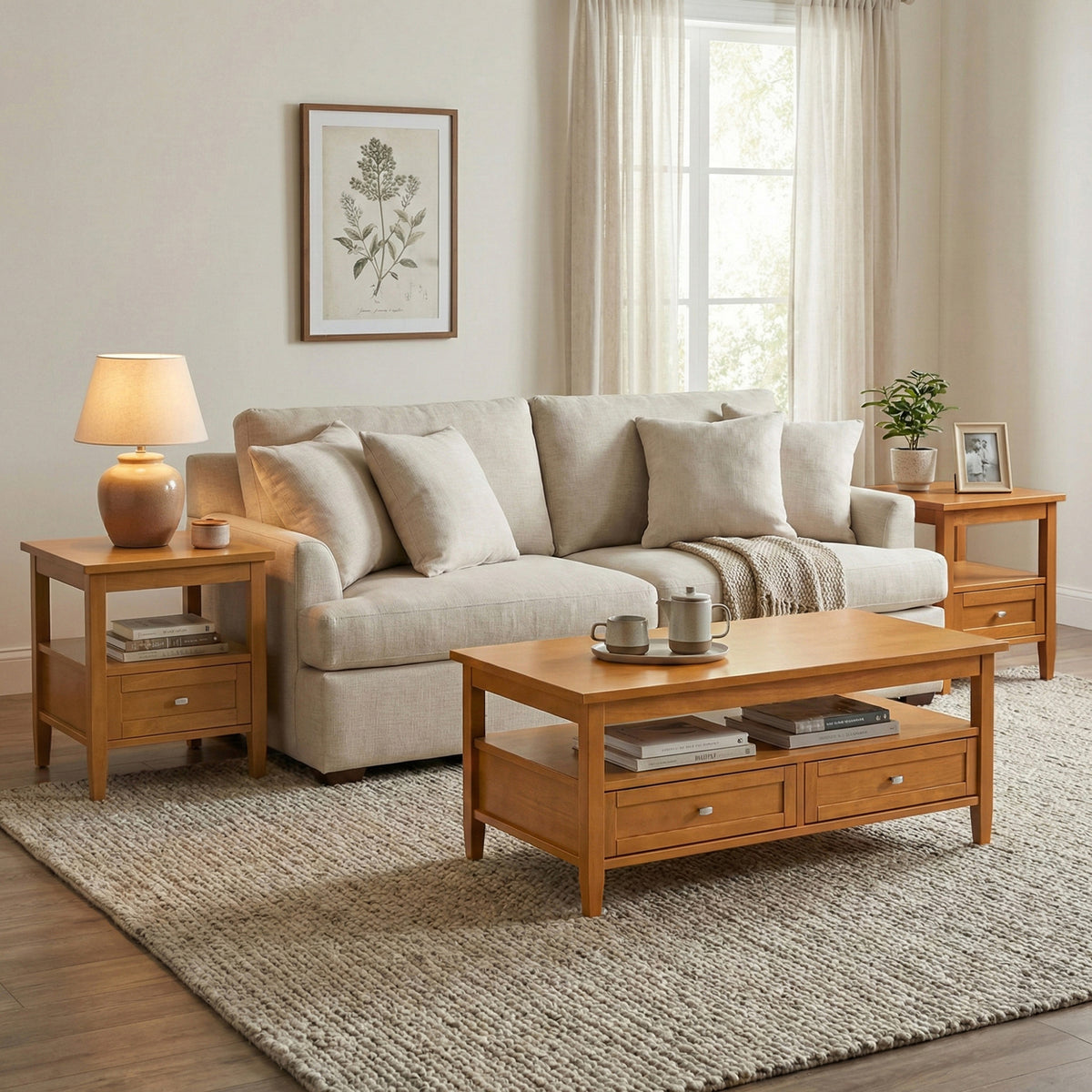 Light Golden Brown | Warm Shaker End Table