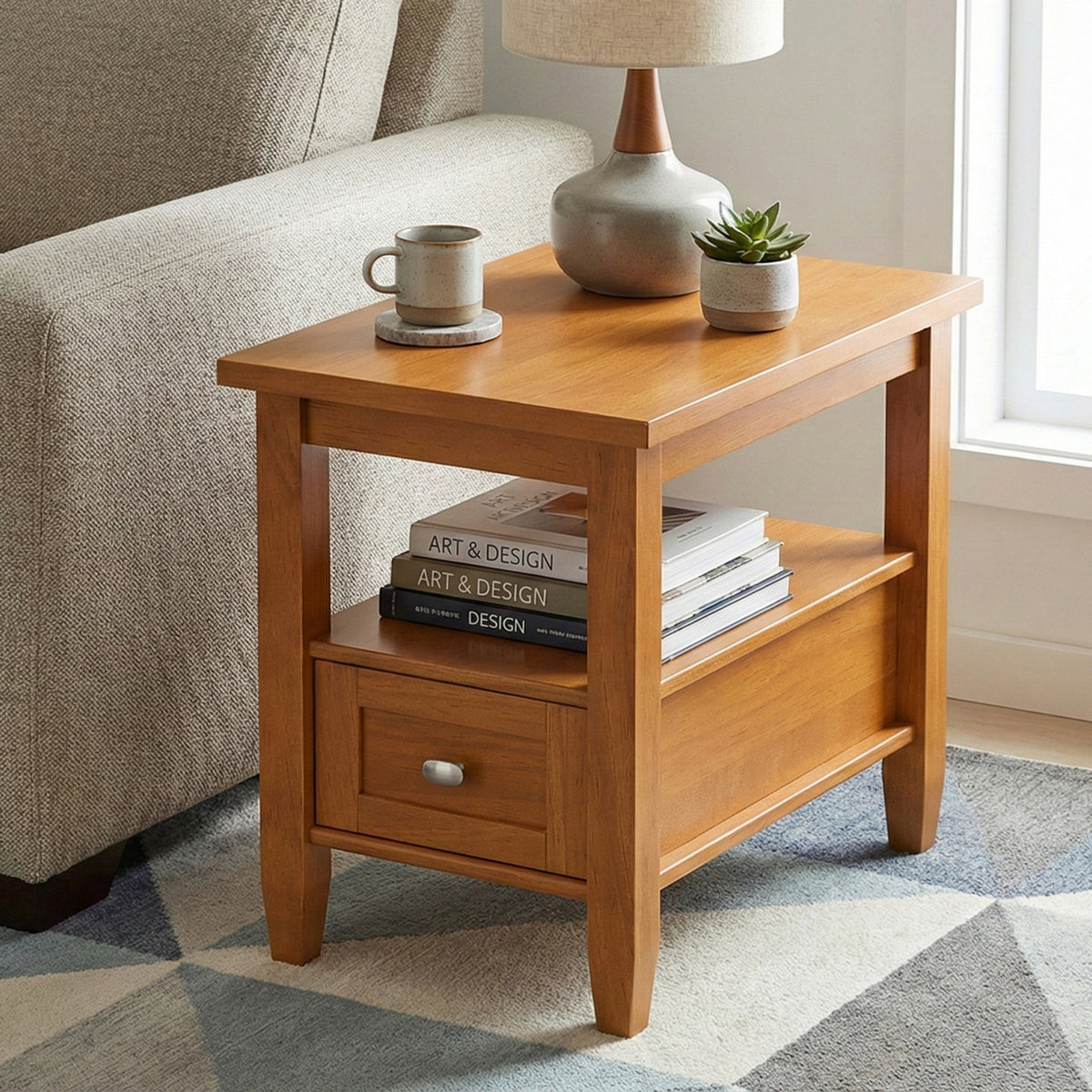 Light Golden Brown | Warm Shaker Narrow End Table
