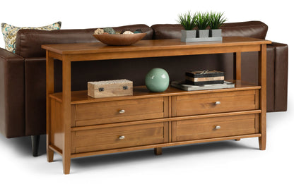 Light Golden Brown | Warm Shaker Wide Console Sofa Table