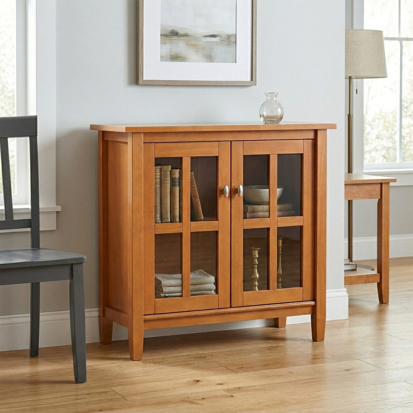 Light Golden Brown | Warm Shaker Low Storage Cabinet