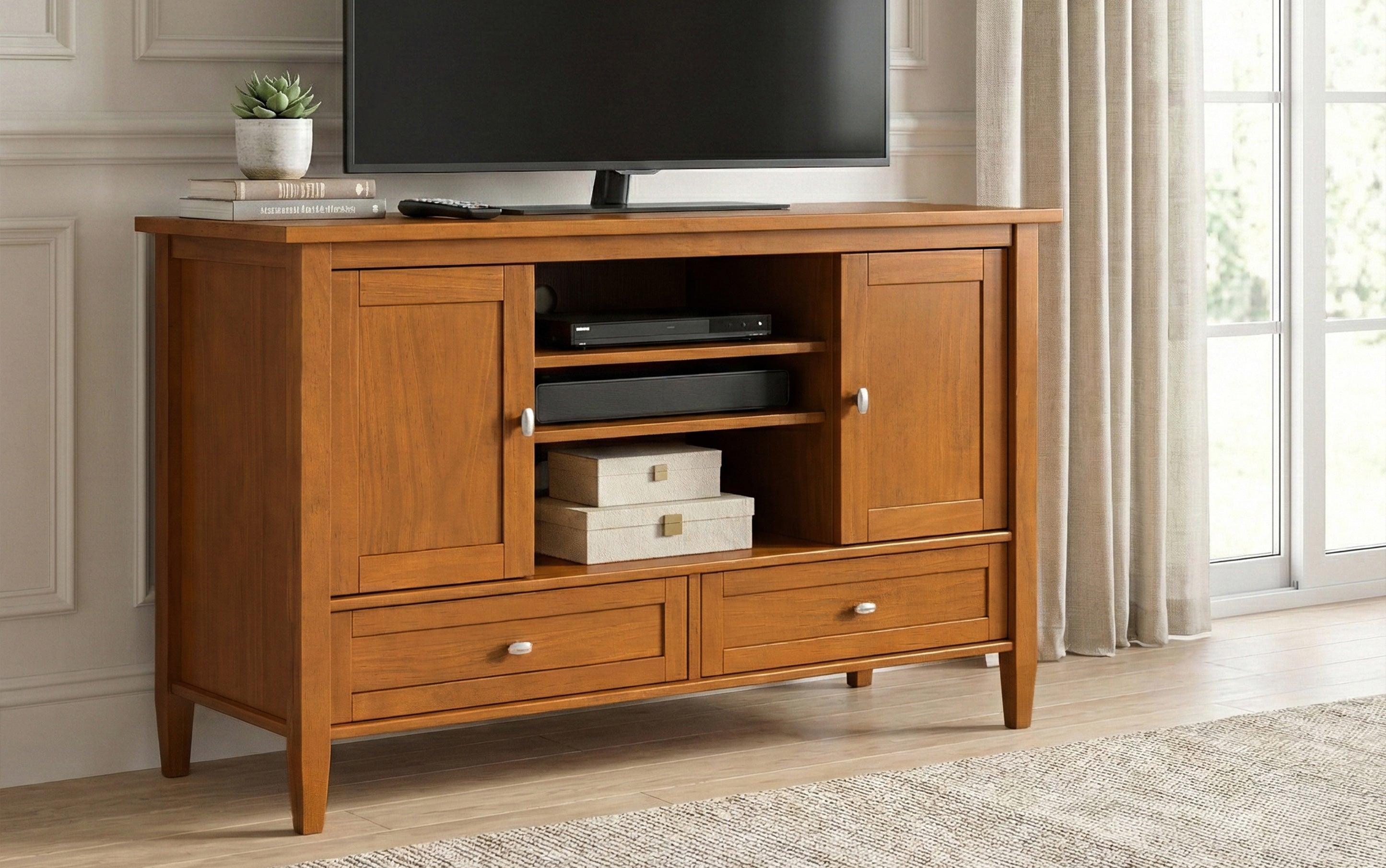 47 Inch TV Stand | Warm Shaker Media Console – Simpli Home