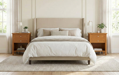 Light Golden Brown | Warm Shaker Bedside Table