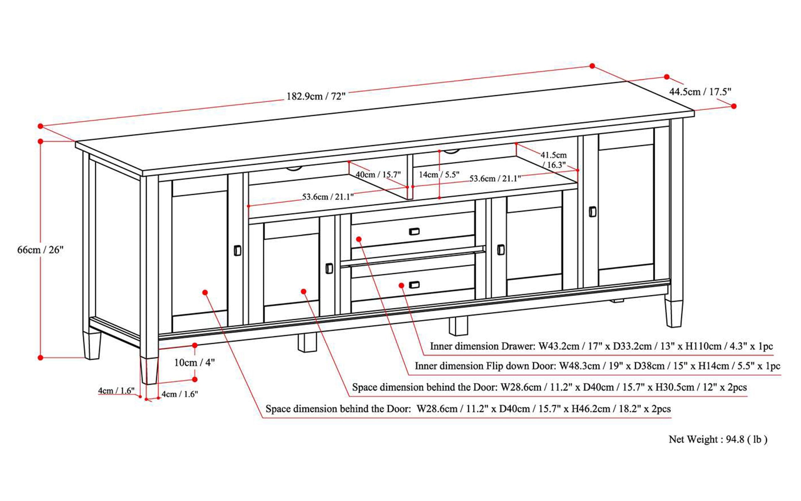Light Golden Brown | Warm Shaker 72 inch TV Stand