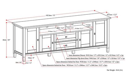 Light Golden Brown | Warm Shaker 72 inch TV Stand