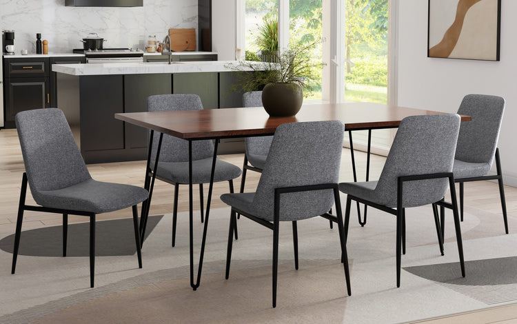 Grey Linen Style Fabric | Savannah Dining Chair ( Set of 2 )