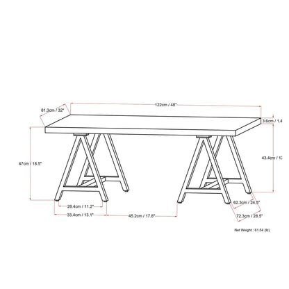 Sawhorse Metal/Wood Coffee Table