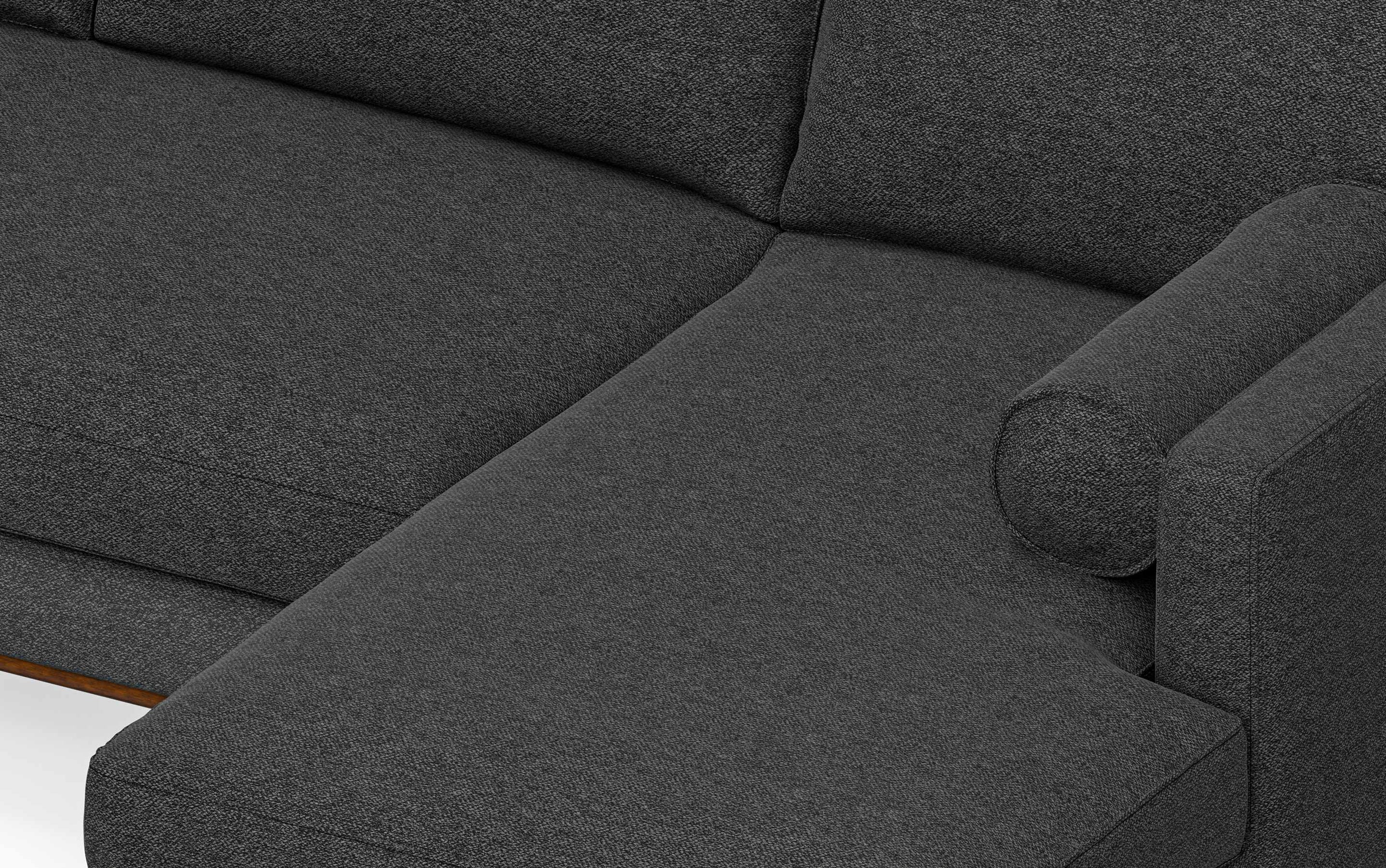 Charcoal Grey Woven Polyester Fabric | Morrison Mid Century Sectional