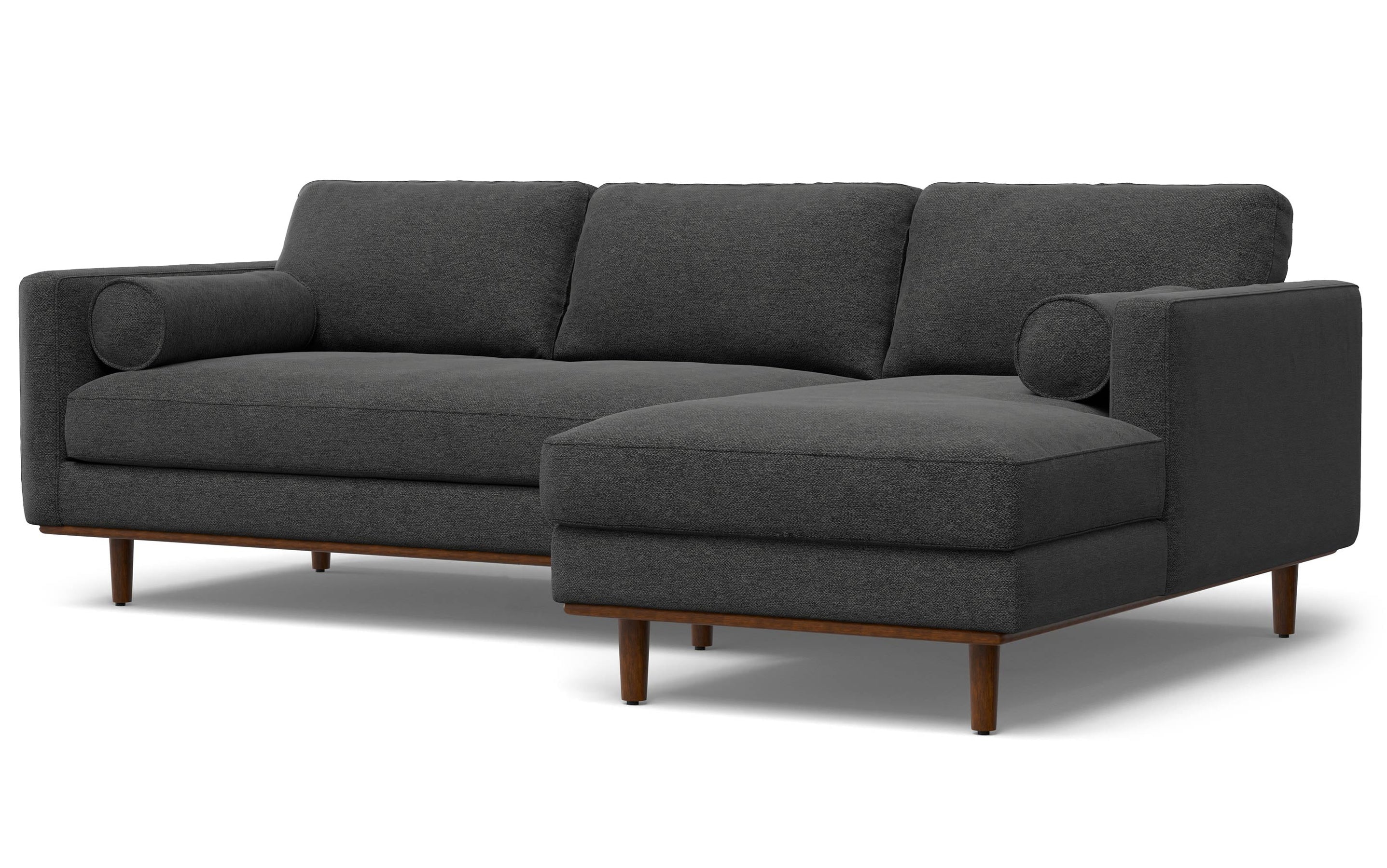 Charcoal Grey Woven-Blend Fabric | Morrison Mid Century Sectional