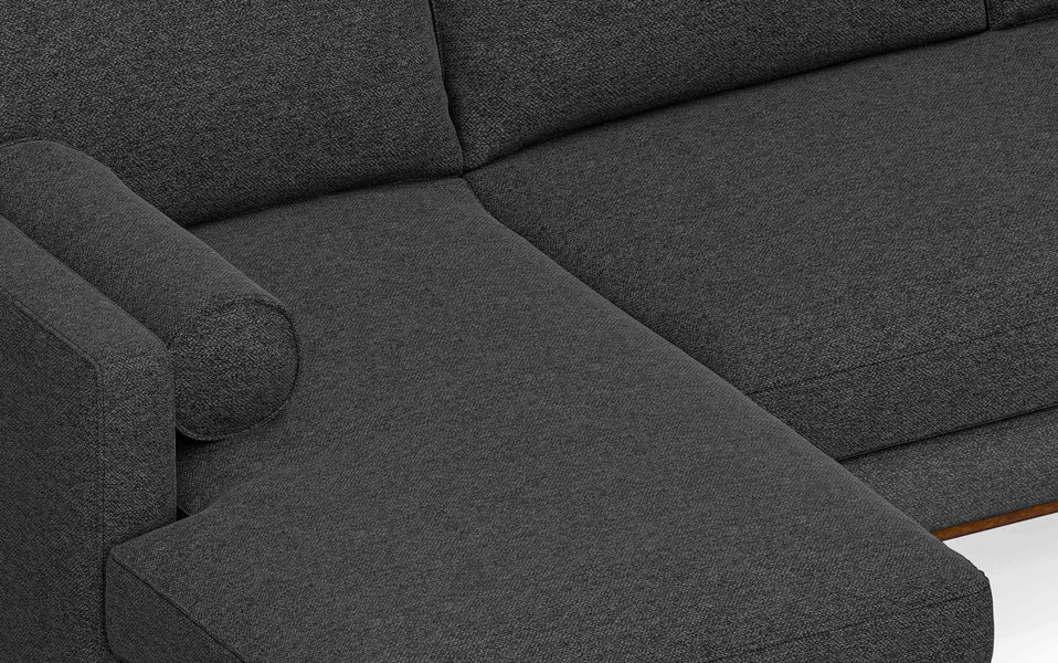 Charcoal Grey Woven-Blend Fabric | Morrison Left Sectional