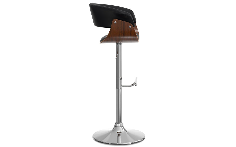 Black Vegan Leather | Sheldon Adjustable Swivel Bar Stool