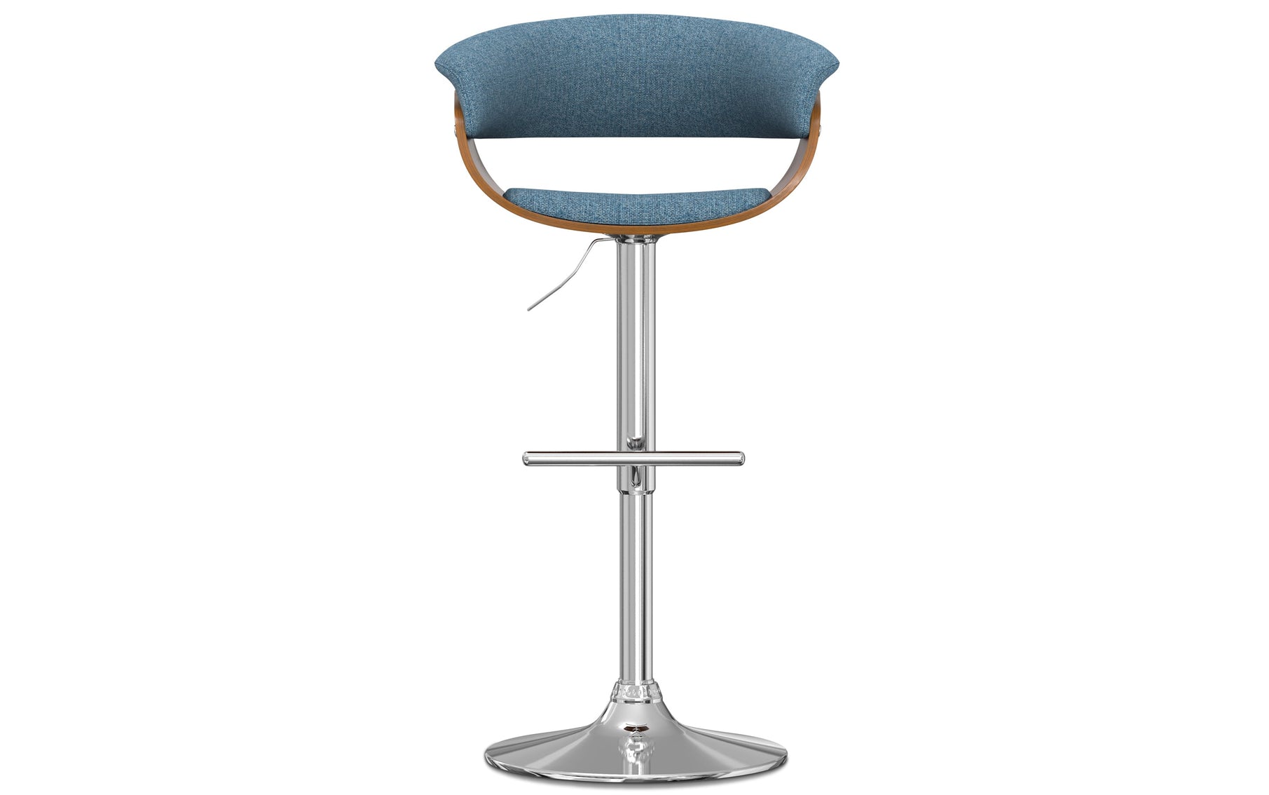 Denim Blue Linen Style Fabric | Sheldon Adjustable Swivel Bar Stool