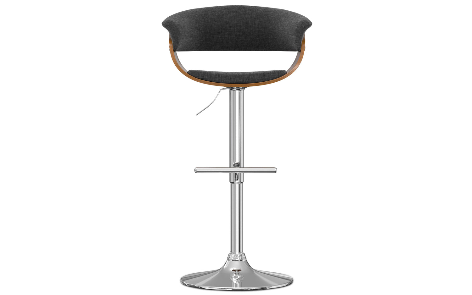 Charcoal Grey Linen Style Fabric | Sheldon Adjustable Swivel Bar Stool