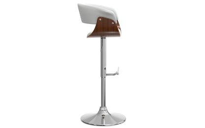 White Vegan Leather | Sheldon Adjustable Swivel Bar Stool
