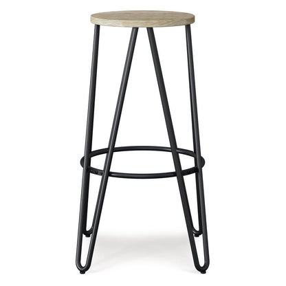 Natural | Simeon 30 inch Metal Bar Stool with Wood Seat