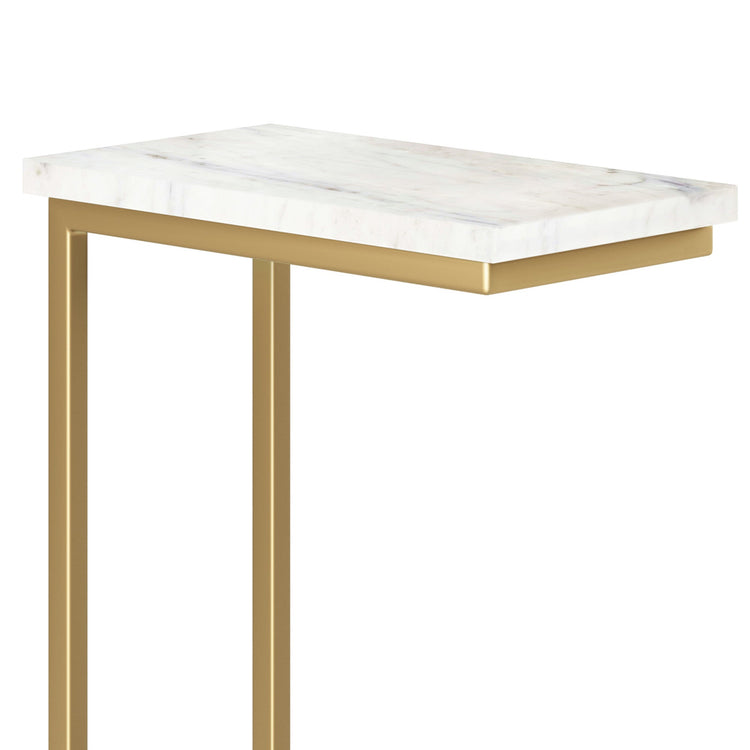 Gold | Skyler C Side Table with Genuine Marble Top