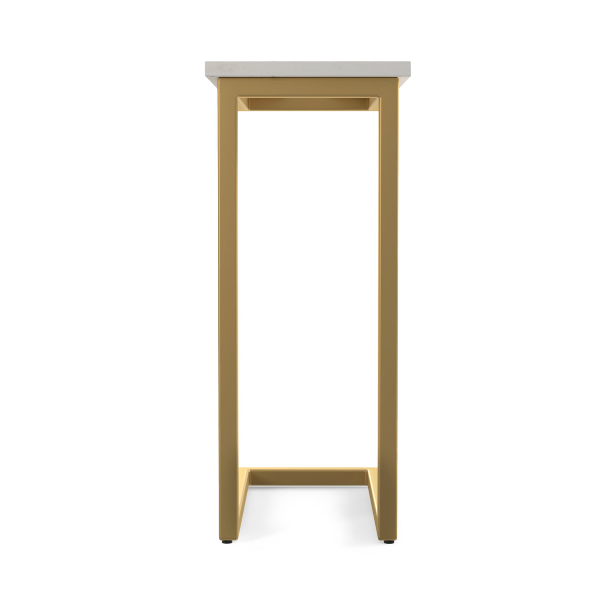 White Marble/Gold | Skyler C Side Table with Genuine Marble Top