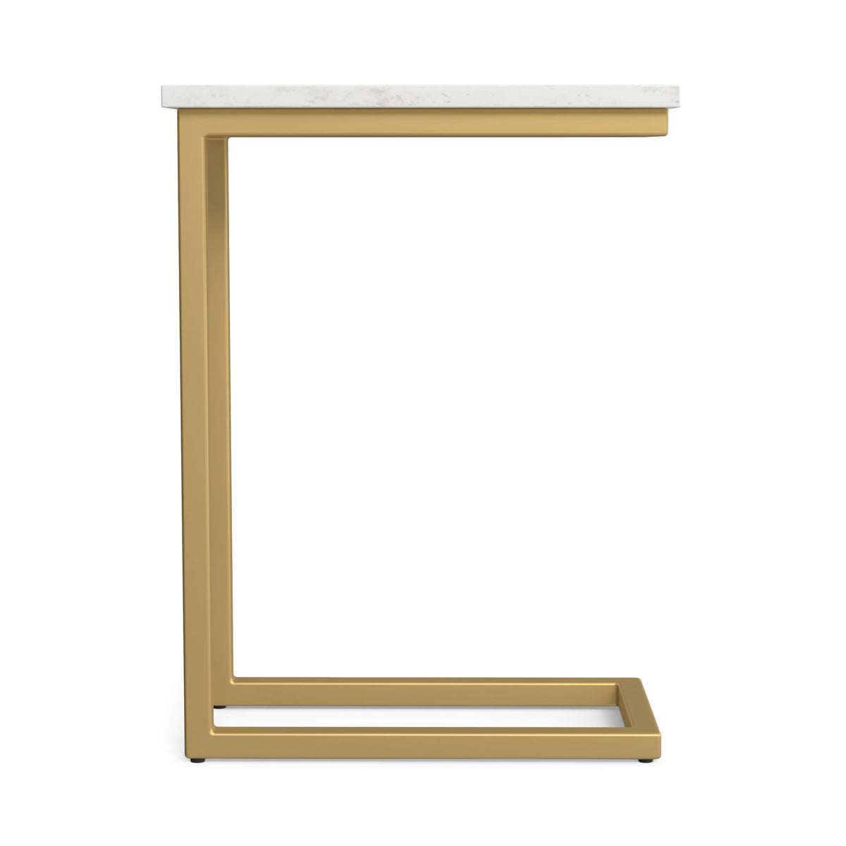 White Marble/Gold | Skyler C Side Table with Genuine Marble Top