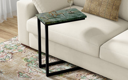 Green | Skyler C Side Table with Genuine Marble Top