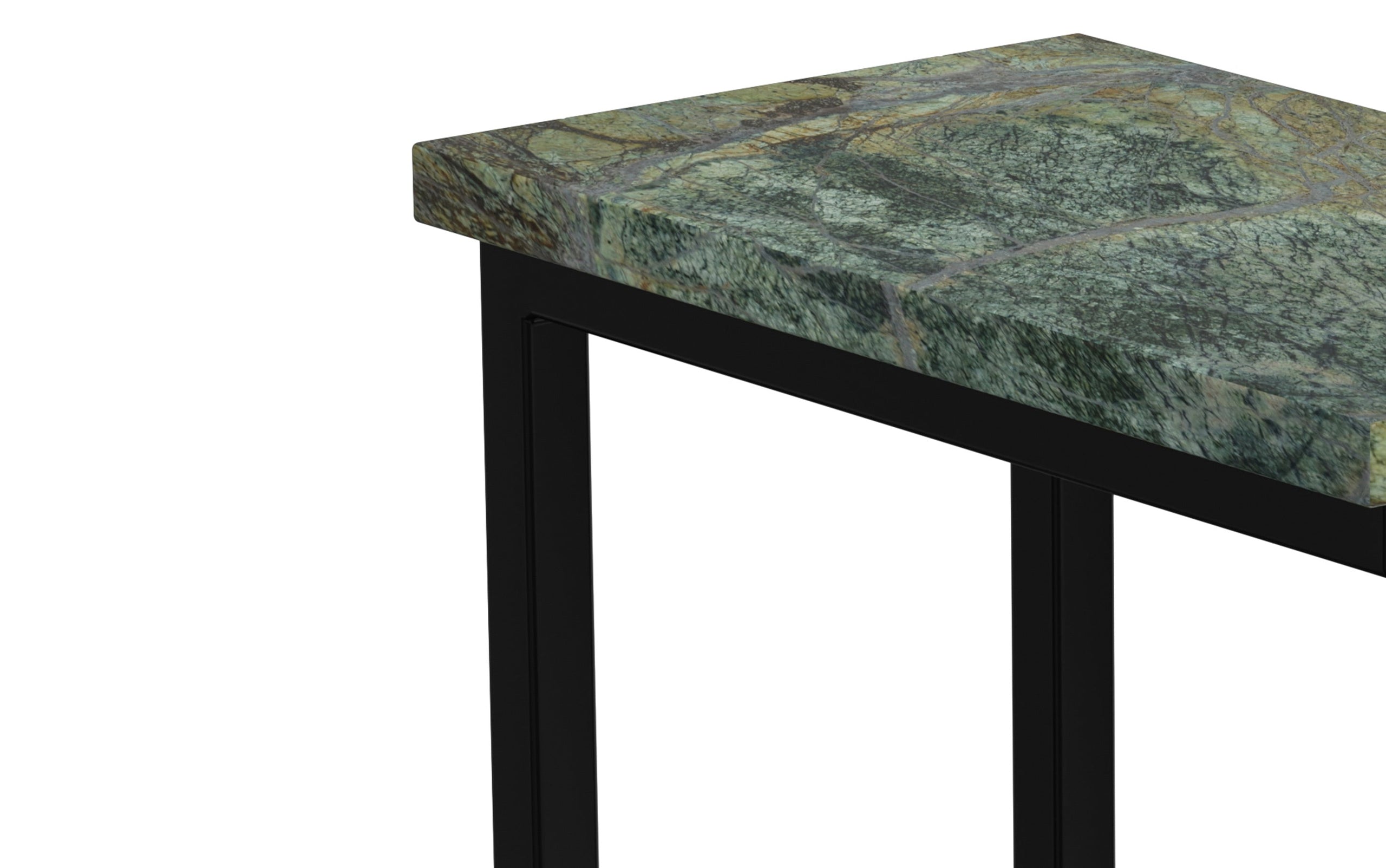 Green | Skyler C Side Table with Genuine Marble Top