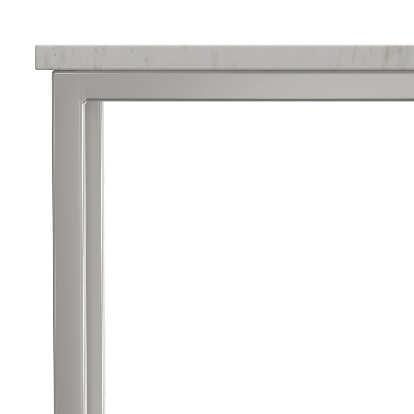 White Marble/Silver | Skyler C Side Table with Genuine Marble Top