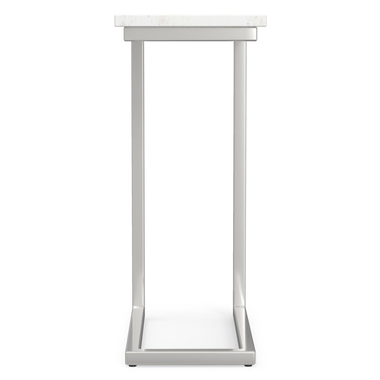 White Marble/Silver | Skyler C Side Table with Genuine Marble Top
