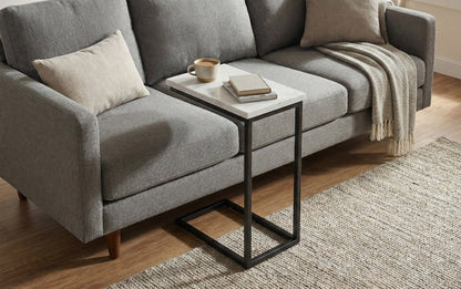 Black | Skyler C Side Table with Genuine Marble Top