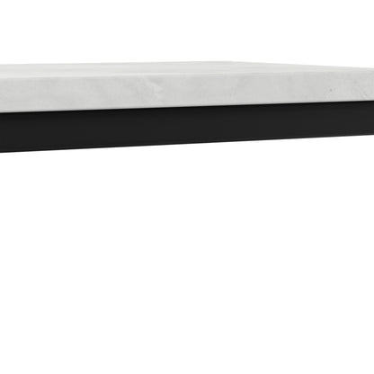 White Marble/Black | Skyler C Side Table with Genuine Marble Top