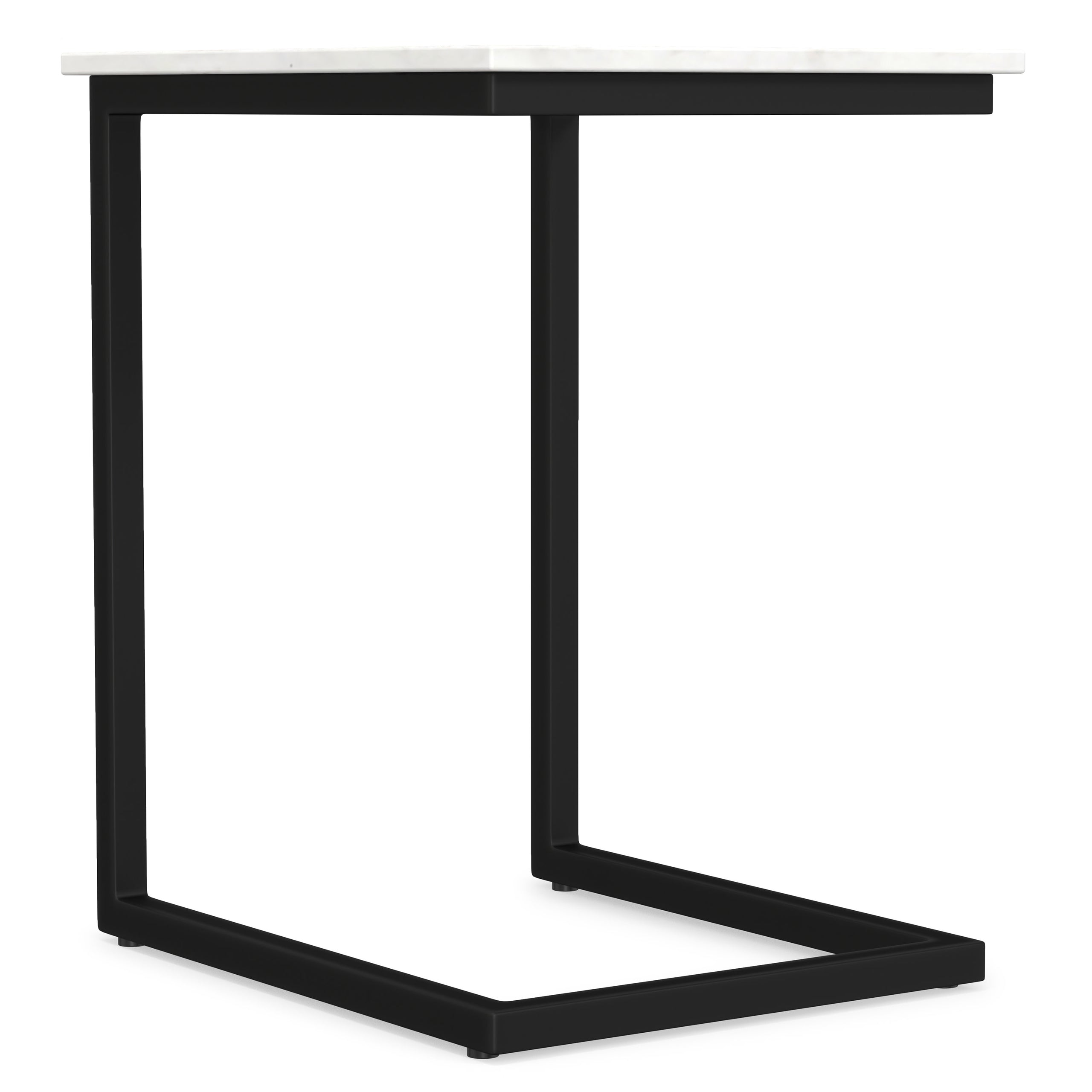 White Marble | Skyler 20 inch C Side Table with Genuine Marble Top