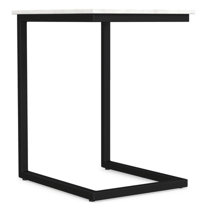 White Marble | Skyler 20 inch C Side Table with Genuine Marble Top
