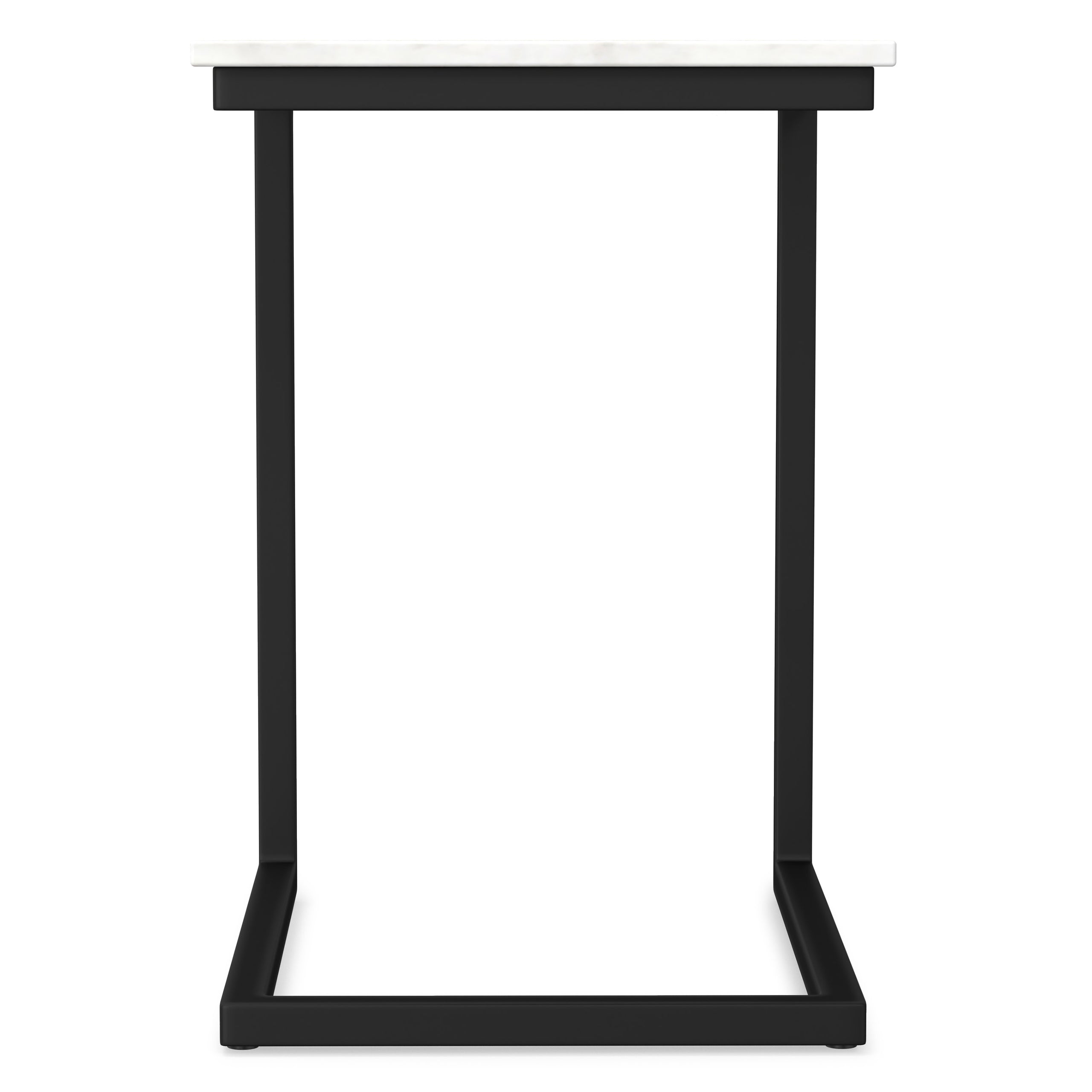 White Marble | Skyler 20 inch C Side Table with Genuine Marble Top