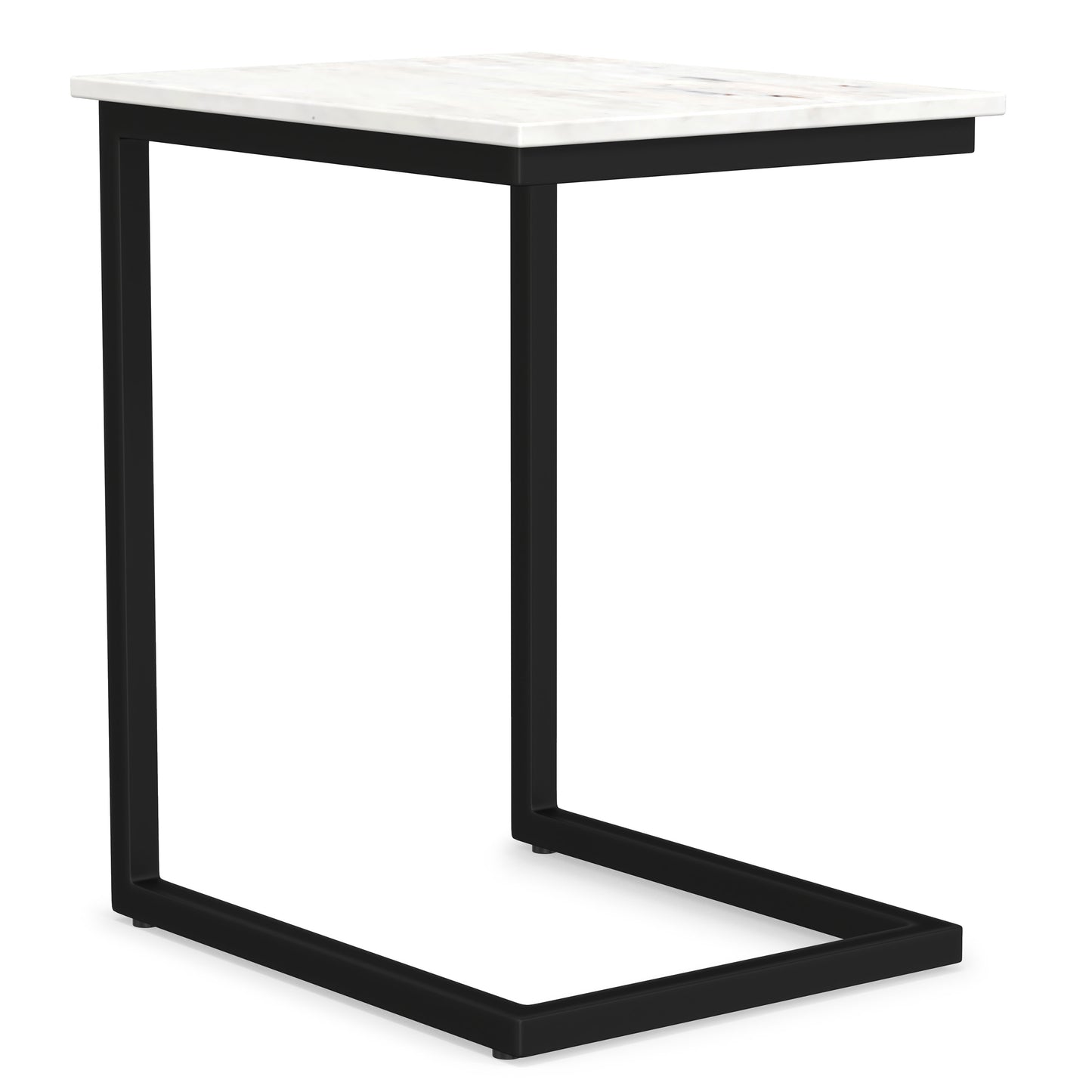 White Marble | Skyler 20 inch C Side Table with Genuine Marble Top