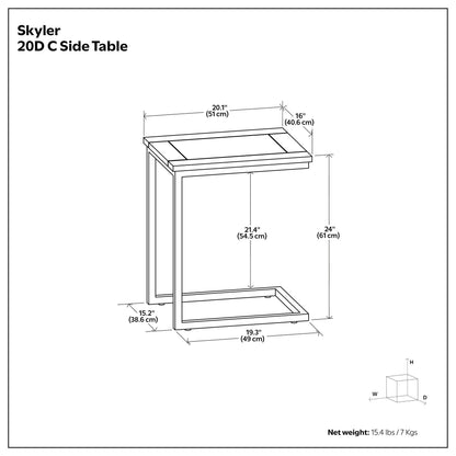 Dark Cognac Brown | Skyler Wide C Side Table in Mango