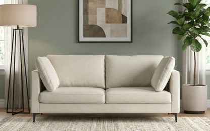 Cream Performance Fabric | Ava 76 inch Mid Century Sofa